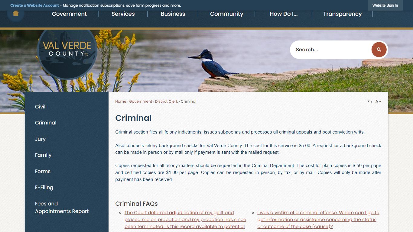 Criminal | Val Verde County, TX